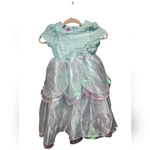 Disney' Princess Ariel Dress Sz 6x Dress Only Green and Pink Iridescent